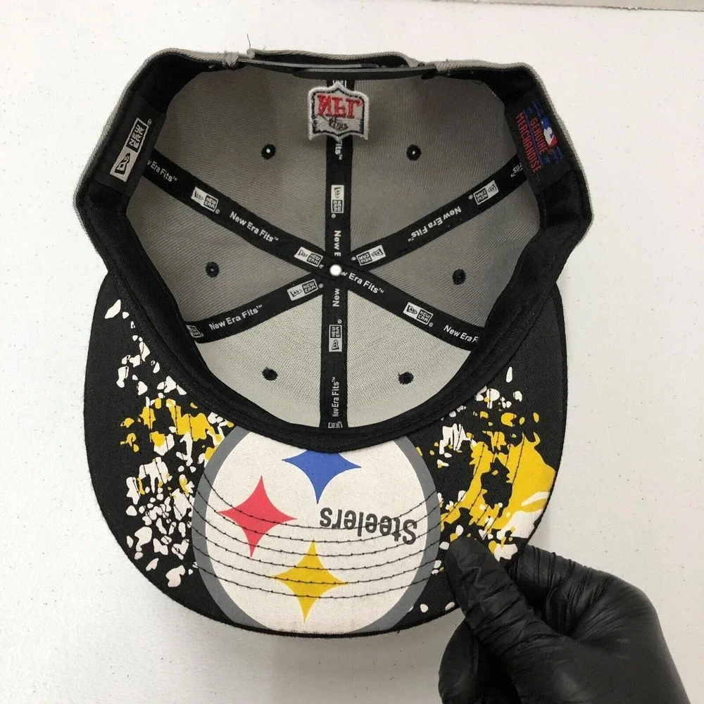 Pittsburgh Steelers Hat Cap Snap Back Mens One Size Gray NFL Football New Era
